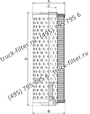 CF-025-4-1311 фильтр гидравлики цилиндрического типа с фильтрацией снаружи