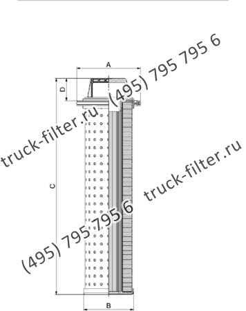 CF-025-4-1413 фильтр гидравлики цилиндрического типа с фильтрацией снаружи