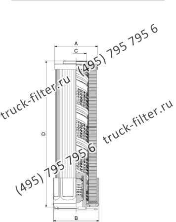 CF-025-4-1433 фильтр гидравлики цилиндрического типа с фильтрацией снаружи