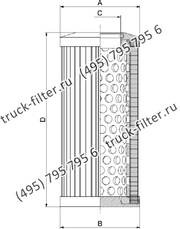 CF-025-4-1482 фильтр гидравлики цилиндрического типа с фильтрацией снаружи