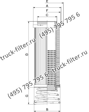CF-025-4-1483 фильтр гидравлики цилиндрического типа с фильтрацией снаружи