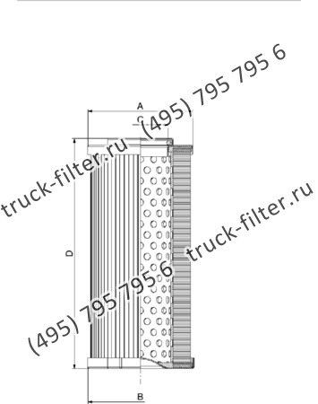 CF-025-4-1485 фильтр гидравлики цилиндрического типа с фильтрацией снаружи