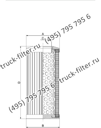 CF-025-4-1504 фильтр гидравлики цилиндрического типа с фильтрацией снаружи