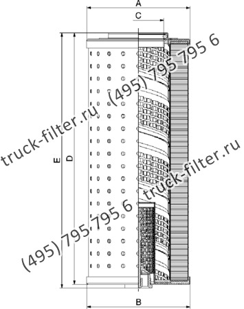 CF-025-4-1720 фильтр гидравлики цилиндрического типа с фильтрацией снаружи