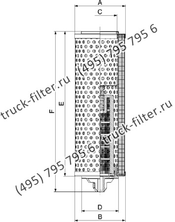 CF-025-4-1850 фильтр гидравлики цилиндрического типа с фильтрацией снаружи