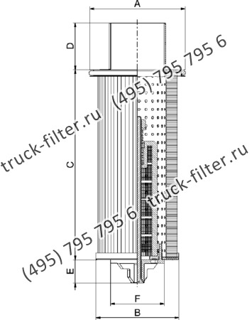 CF-025-4-2113 фильтр гидравлики цилиндрического типа с фильтрацией снаружи