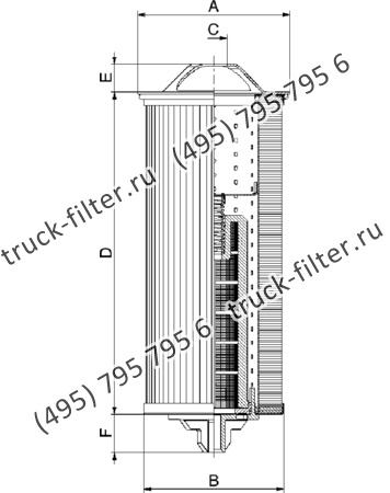 CF-025-4-2120 фильтр гидравлики цилиндрического типа с фильтрацией снаружи