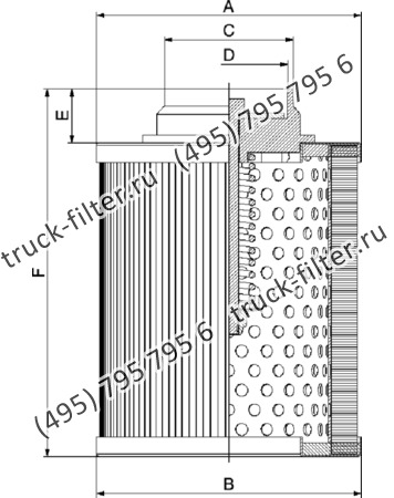 CF-025-4-2172 фильтр гидравлики цилиндрического типа с фильтрацией снаружи