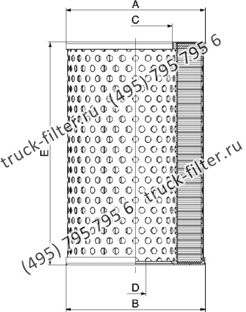 CF-025-4-2301 фильтр гидравлики цилиндрического типа с фильтрацией снаружи