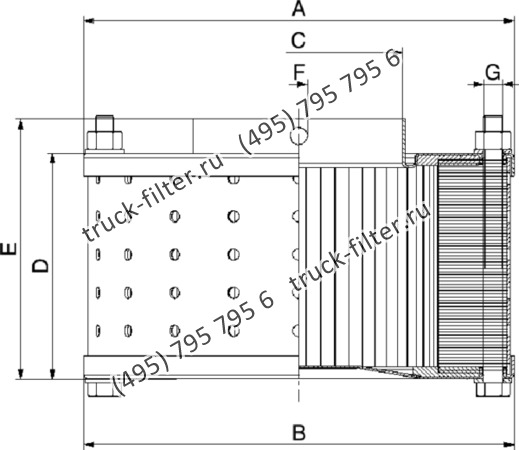 CF-025-4-2475 фильтр гидравлики цилиндрического типа с фильтрацией снаружи