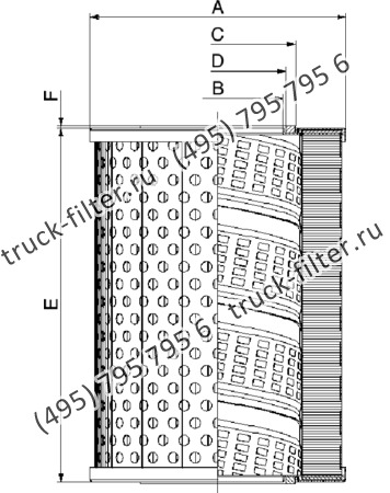 CF-025-4-2503 фильтр гидравлики цилиндрического типа с фильтрацией снаружи