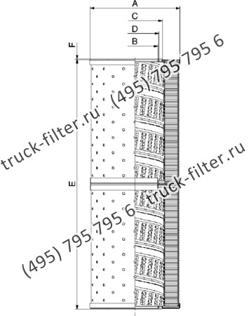 CF-025-4-2601 фильтр гидравлики цилиндрического типа с фильтрацией снаружи