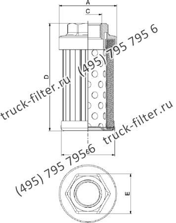 CF-025-4-2698 фильтр гидравлики цилиндрического типа с фильтрацией снаружи