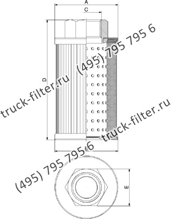 CF-025-4-2700 фильтр гидравлики цилиндрического типа с фильтрацией снаружи