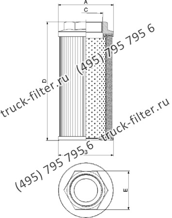 CF-025-4-2703 фильтр гидравлики цилиндрического типа с фильтрацией снаружи