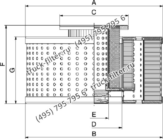 CF-025-4-2900 фильтр гидравлики цилиндрического типа с фильтрацией снаружи