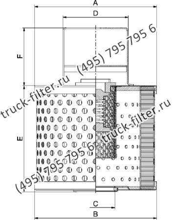 CF-025-4-3001 фильтр гидравлики цилиндрического типа с фильтрацией снаружи