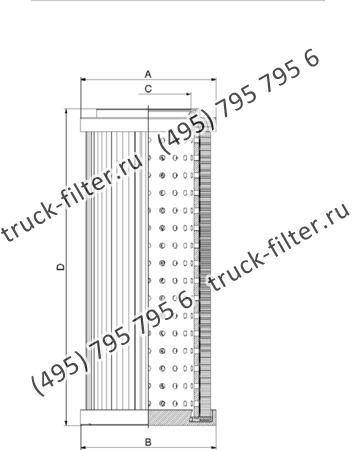 CF-043-4-0010 фильтр гидравлики цилиндрического типа с фильтрацией снаружи