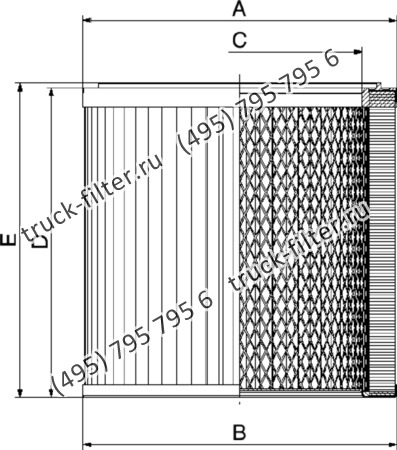 CF-045-4-0031 фильтр гидравлики цилиндрического типа с фильтрацией снаружи