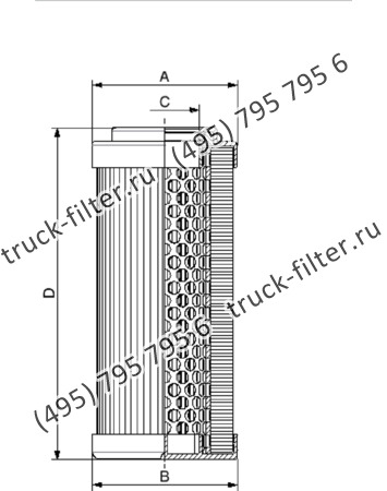 CF-050-2-A10-N-A фильтр гидравлики цилиндрического типа с фильтрацией снаружи