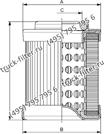 CF-065-1-P25-N-A фильтр гидравлики цилиндрического типа с фильтрацией снаружи
