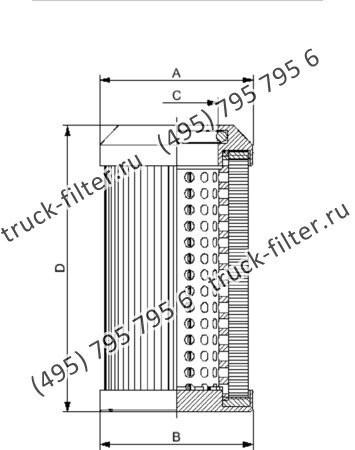 CF-065-2-A03-H-A фильтр гидравлики цилиндрического типа с фильтрацией снаружи