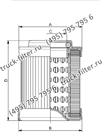 CF-065-2-A03-N-A фильтр гидравлики цилиндрического типа с фильтрацией снаружи