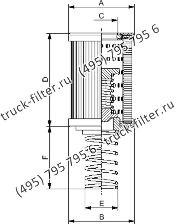CF-065-4-0019 фильтр гидравлики цилиндрического типа с фильтрацией снаружи