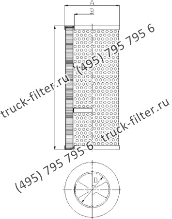 CF-065-4-0060 фильтр гидравлики цилиндрического типа с фильтрацией снаружи