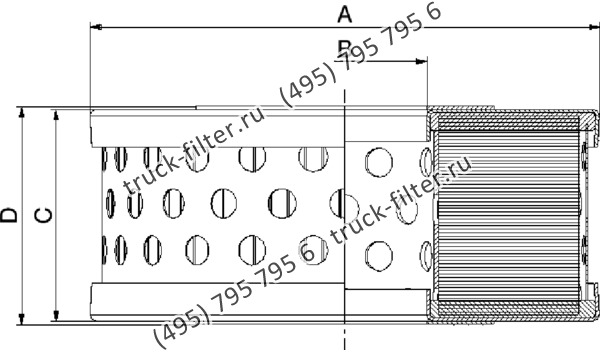 CF-065-4-0092 фильтр гидравлики цилиндрического типа с фильтрацией снаружи