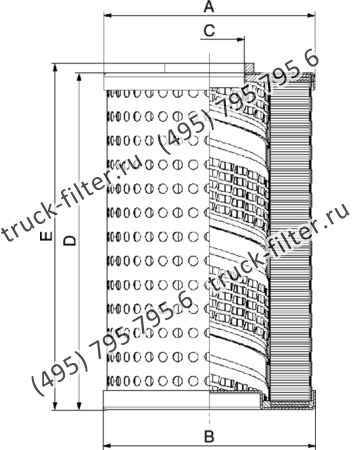 CF-065-4-0107 фильтр гидравлики цилиндрического типа с фильтрацией снаружи