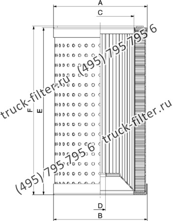 CF-065-4-0137 фильтр гидравлики цилиндрического типа с фильтрацией снаружи