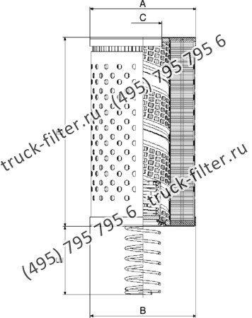 CF-065-4-0271 фильтр гидравлики цилиндрического типа с фильтрацией снаружи