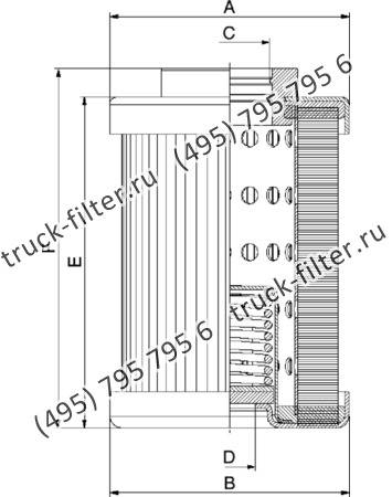 CF-065-4-0559 фильтр гидравлики цилиндрического типа с фильтрацией снаружи
