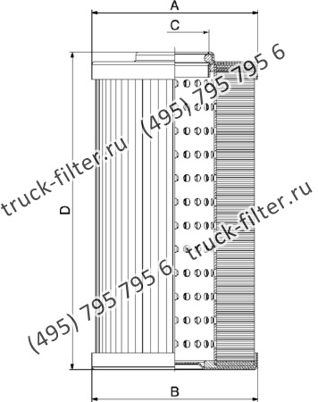 CF-065-4-0562 фильтр гидравлики цилиндрического типа с фильтрацией снаружи