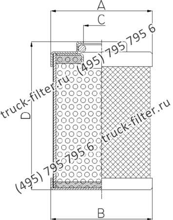 CF-065-4-0569 фильтр гидравлики цилиндрического типа с фильтрацией снаружи