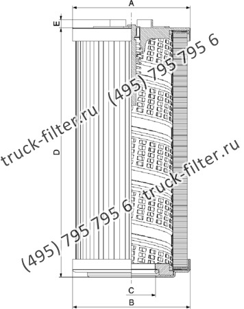 CF-065-4-0764 фильтр гидравлики цилиндрического типа с фильтрацией снаружи