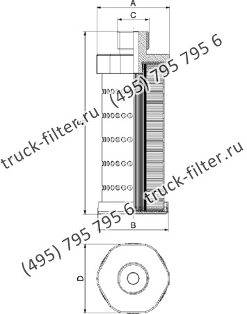 CF-065-4-0847 фильтр гидравлики цилиндрического типа с фильтрацией снаружи