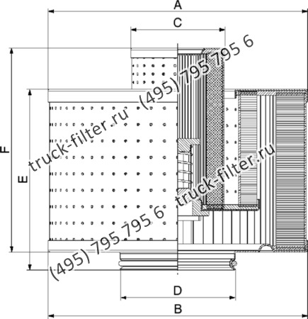 CF-065-4-0848 фильтр гидравлики цилиндрического типа с фильтрацией снаружи