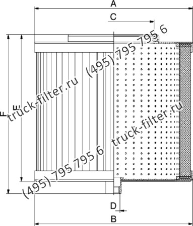 CF-065-4-0891 фильтр гидравлики цилиндрического типа с фильтрацией снаружи