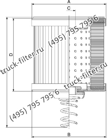 CF-065-4-0894 фильтр гидравлики цилиндрического типа с фильтрацией снаружи