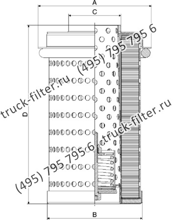 CF-065-4-0925 фильтр гидравлики цилиндрического типа с фильтрацией снаружи