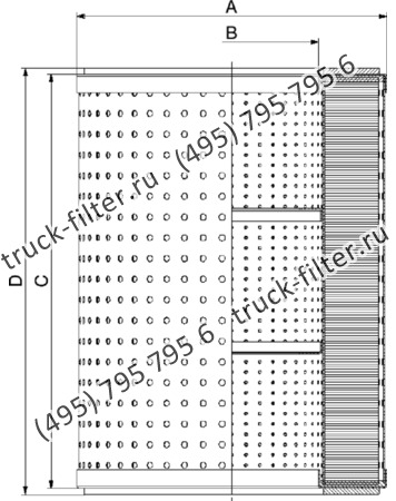 CF-065-4-0928 фильтр гидравлики цилиндрического типа с фильтрацией снаружи