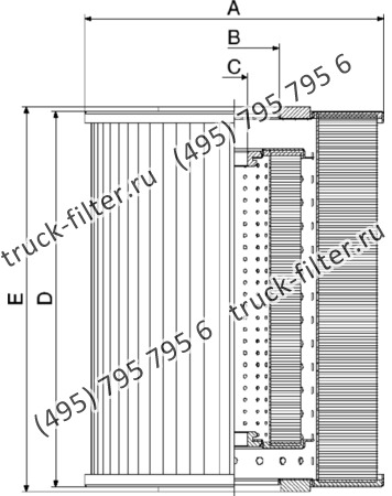 CF-065-4-0947 фильтр гидравлики цилиндрического типа с фильтрацией снаружи
