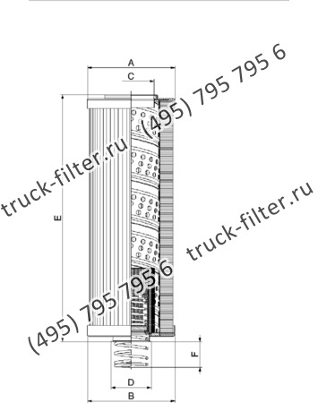 CF-065-4-0961 фильтр гидравлики цилиндрического типа с фильтрацией снаружи