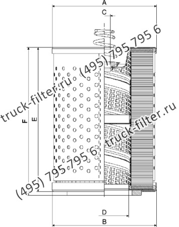 CF-065-4-0962 фильтр гидравлики цилиндрического типа с фильтрацией снаружи