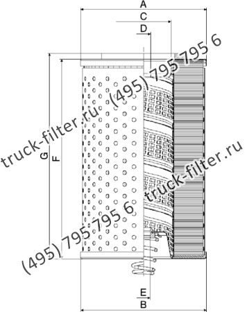 CF-065-4-0969 фильтр гидравлики цилиндрического типа с фильтрацией снаружи