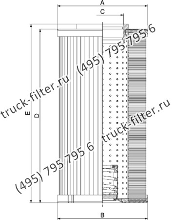 CF-065-4-0971 фильтр гидравлики цилиндрического типа с фильтрацией снаружи