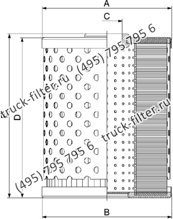 CF-065-4-1031 фильтр гидравлики цилиндрического типа с фильтрацией снаружи