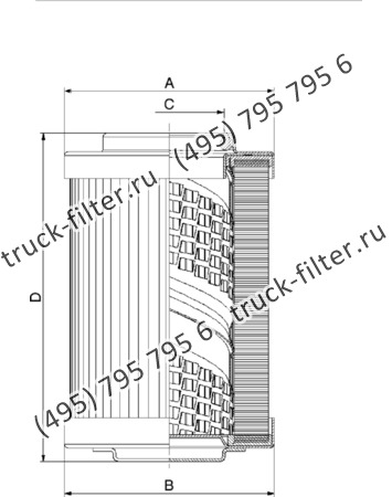 CF-065-4-1032 фильтр гидравлики цилиндрического типа с фильтрацией снаружи